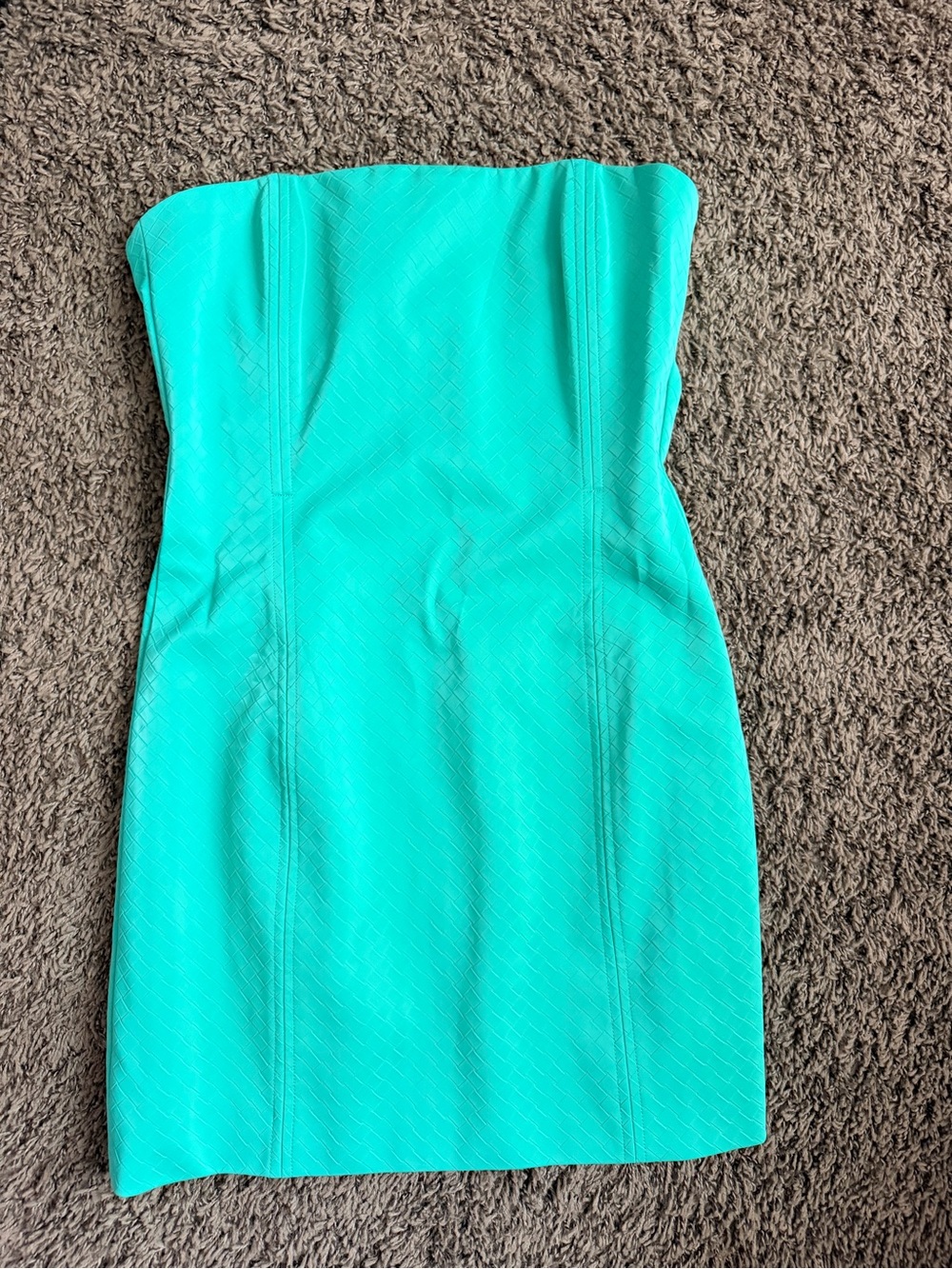Meshki Strapless Turquoise Bodycon Mini Dress